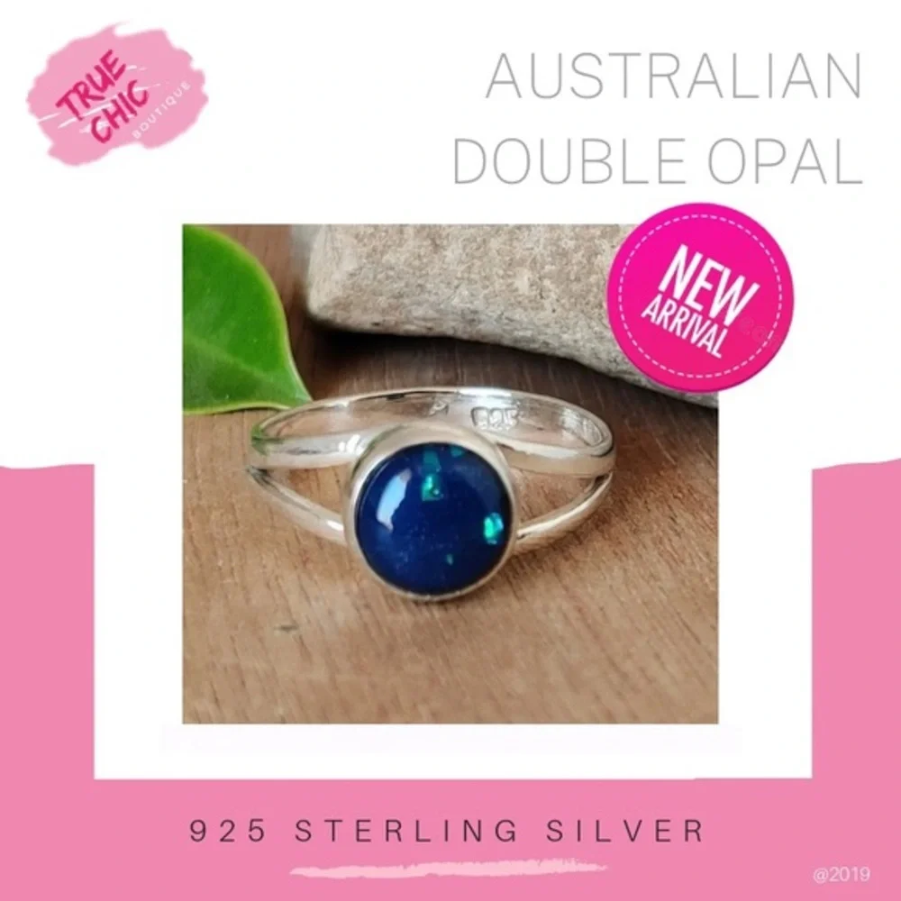 Australian Double Opal Ring - Picture 1 of 2